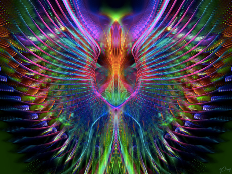 Amazing Rainbow Fractal Art Rainbow-alien-bird-by-tracy2020-swinck